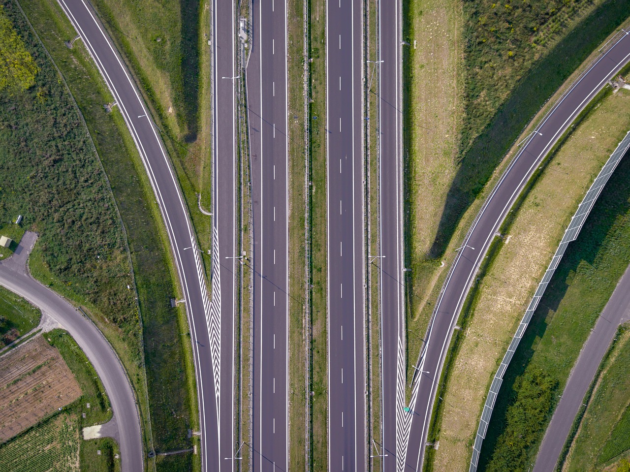 Birds eye of road